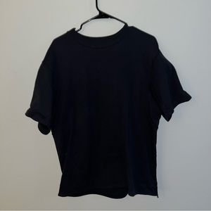 Lululemon | Large | Black | French Terry Oversized Short Sleeve Crew